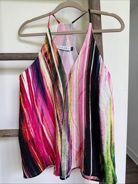 Askari Pink Multi-Stripe Halter Camisole